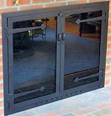 Barnstable barn door black finish twin doors with decorative barn hinge straps